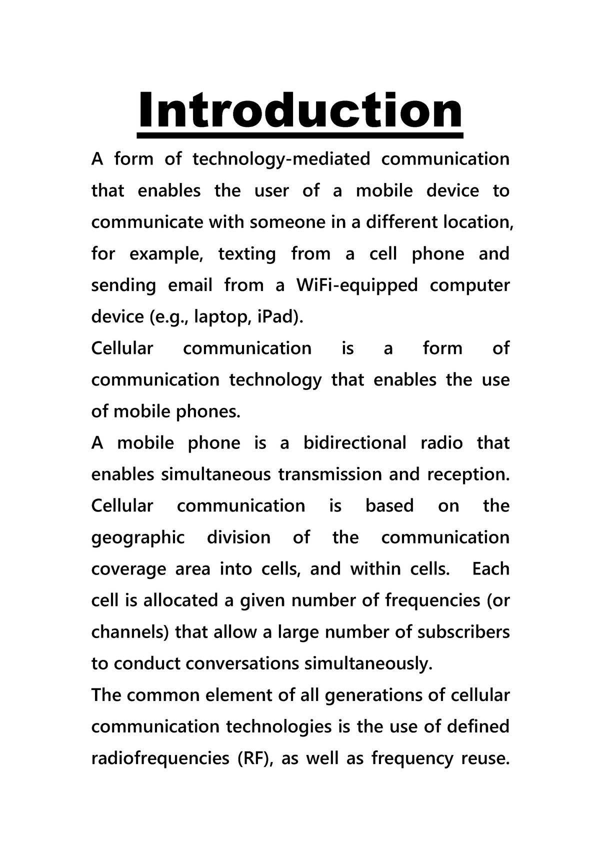 Introduction- Mobile Communications - Introduction A Form Of Technology ...