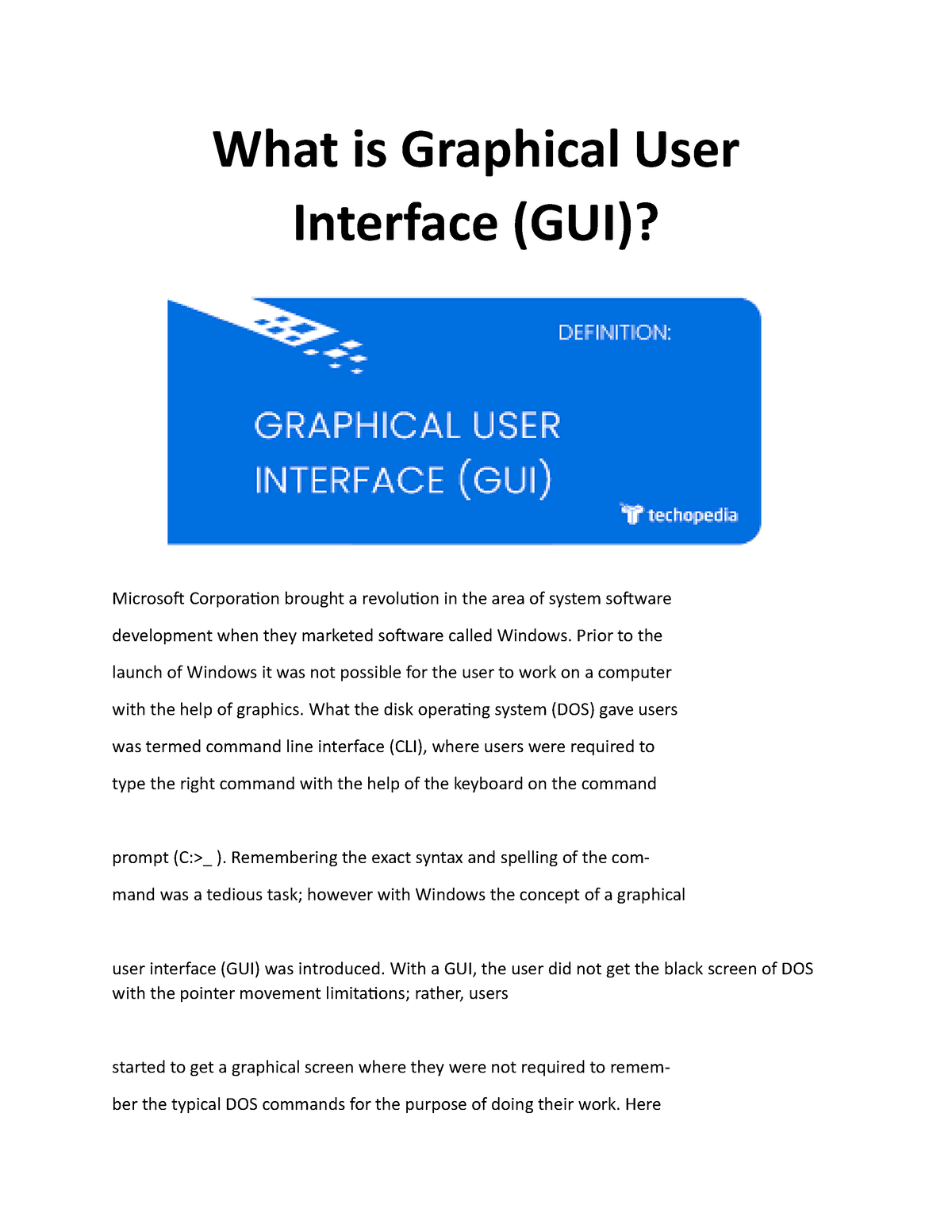 What is Graphical User Interface - What is Graphical User Interface 