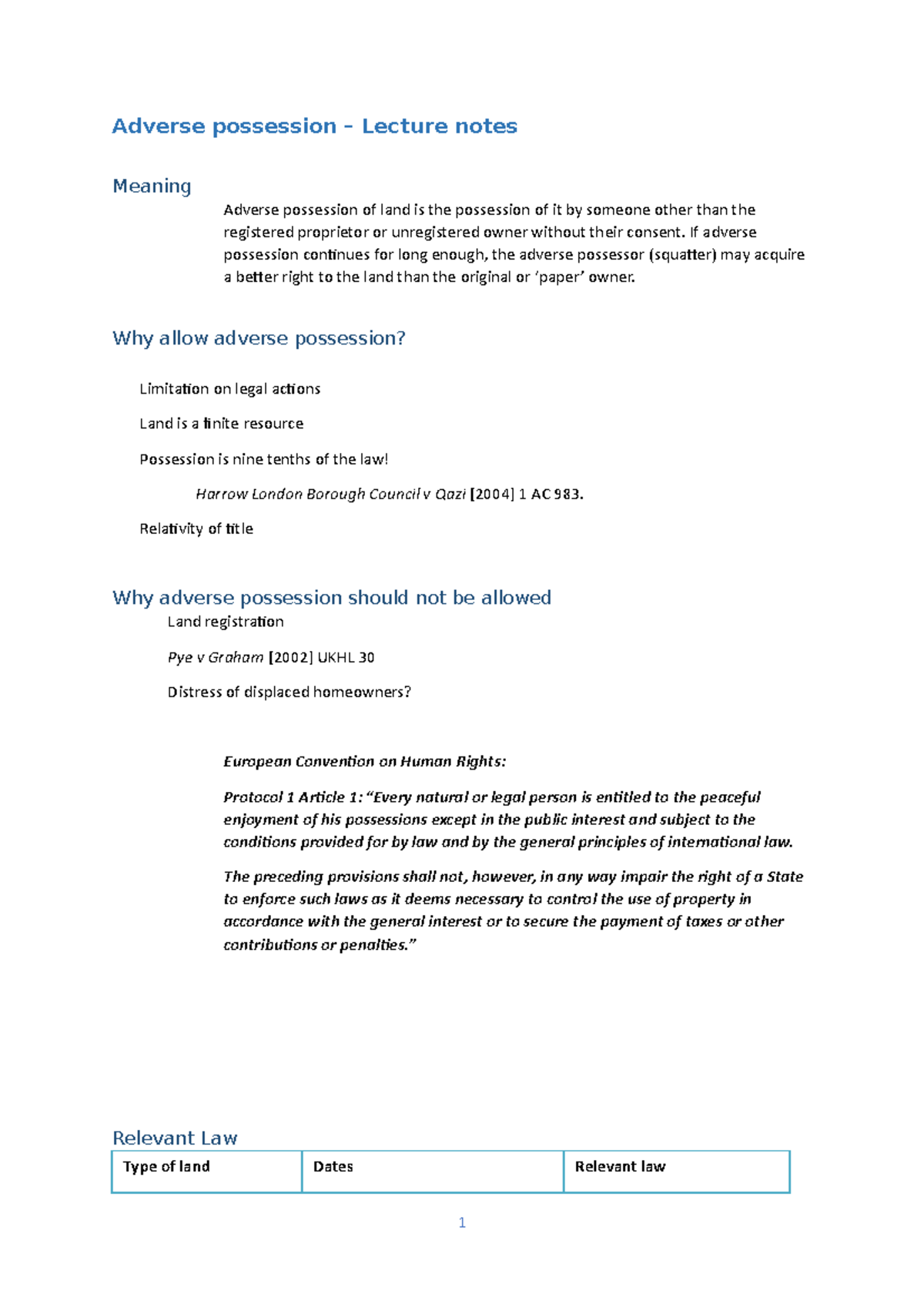 Adverse Possession Lecture Outlines And Seminar Exercises 2021 ...