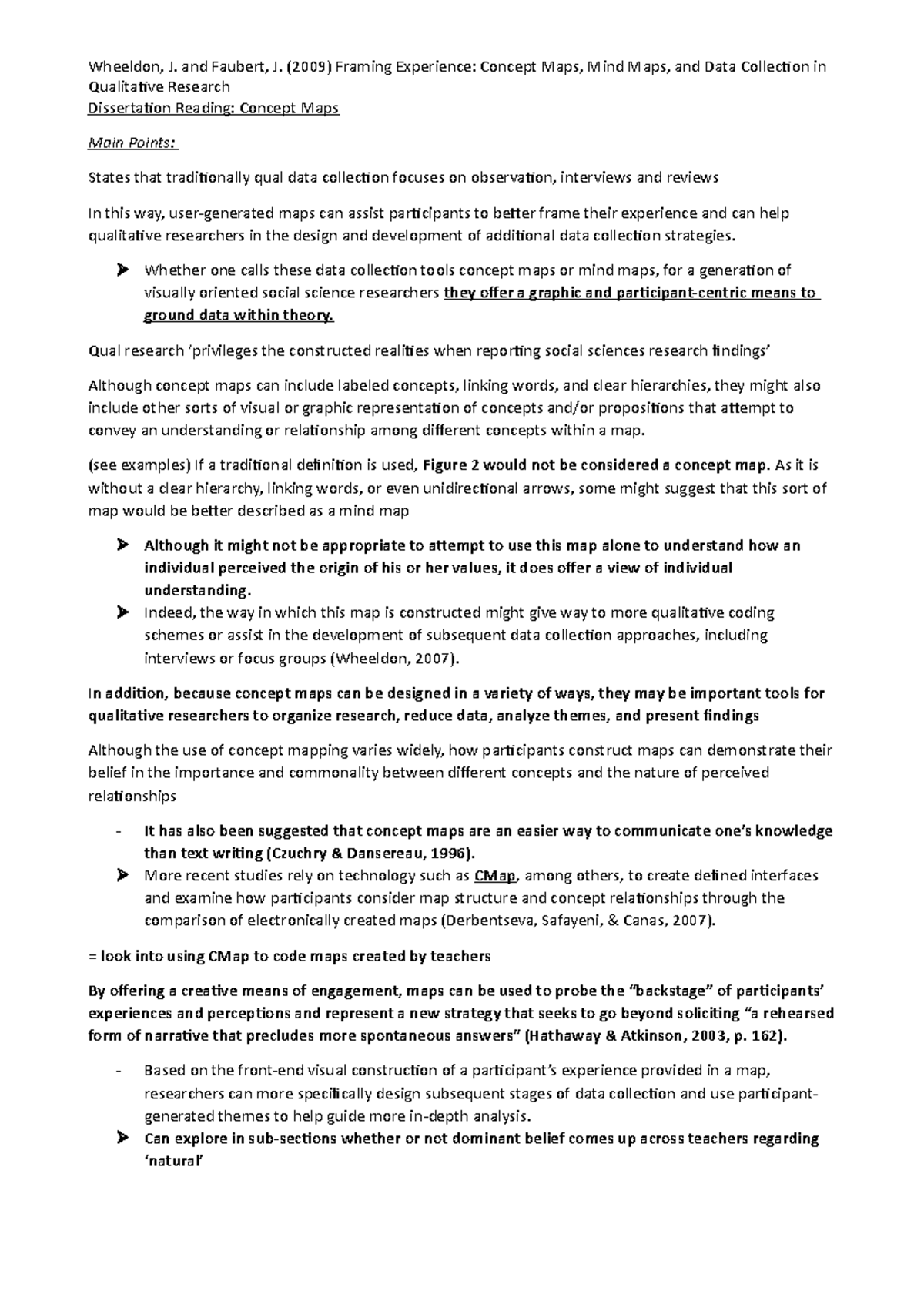 Wheeldon Concept Maps and Mind Maps - Wheeldon, J. and Faubert, J ...