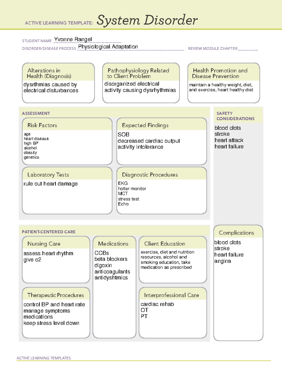 Ati part b 5 - ati - ACTIVE LEARNING TEMPLATES System Disorder STUDENT ...