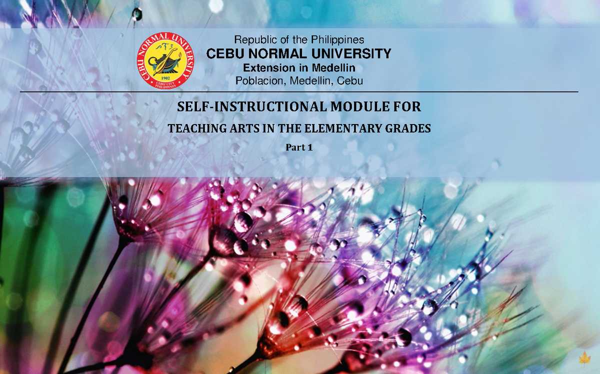 Arts module 1 - Study guide - Republic of the Philippines CEBU NORMAL ...