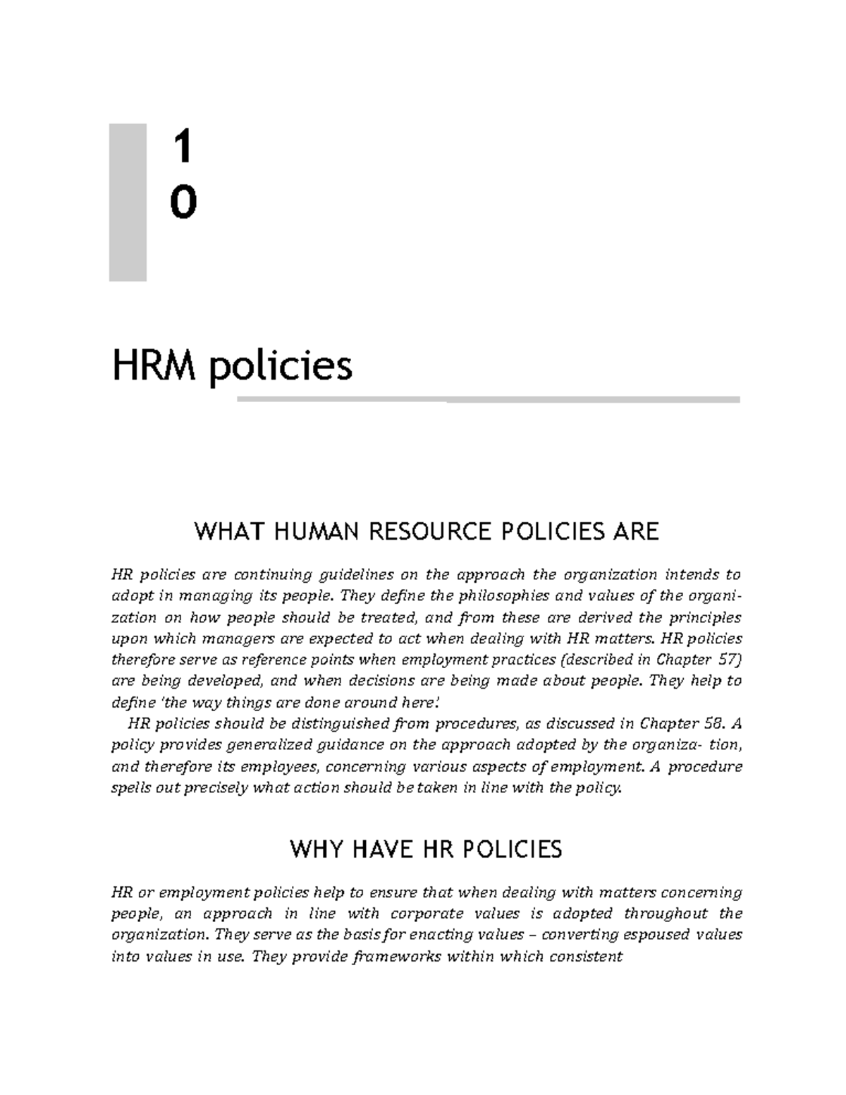 HRM Policies WHAT HUMAN RESOURCE POLICIES ARE HR Policies Are hr-projects-inside-advantage