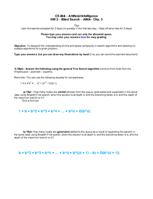 Hw4 - Homework for cs404 - CS 404 – Artificial Intelligence HW 4 – 2020 ...