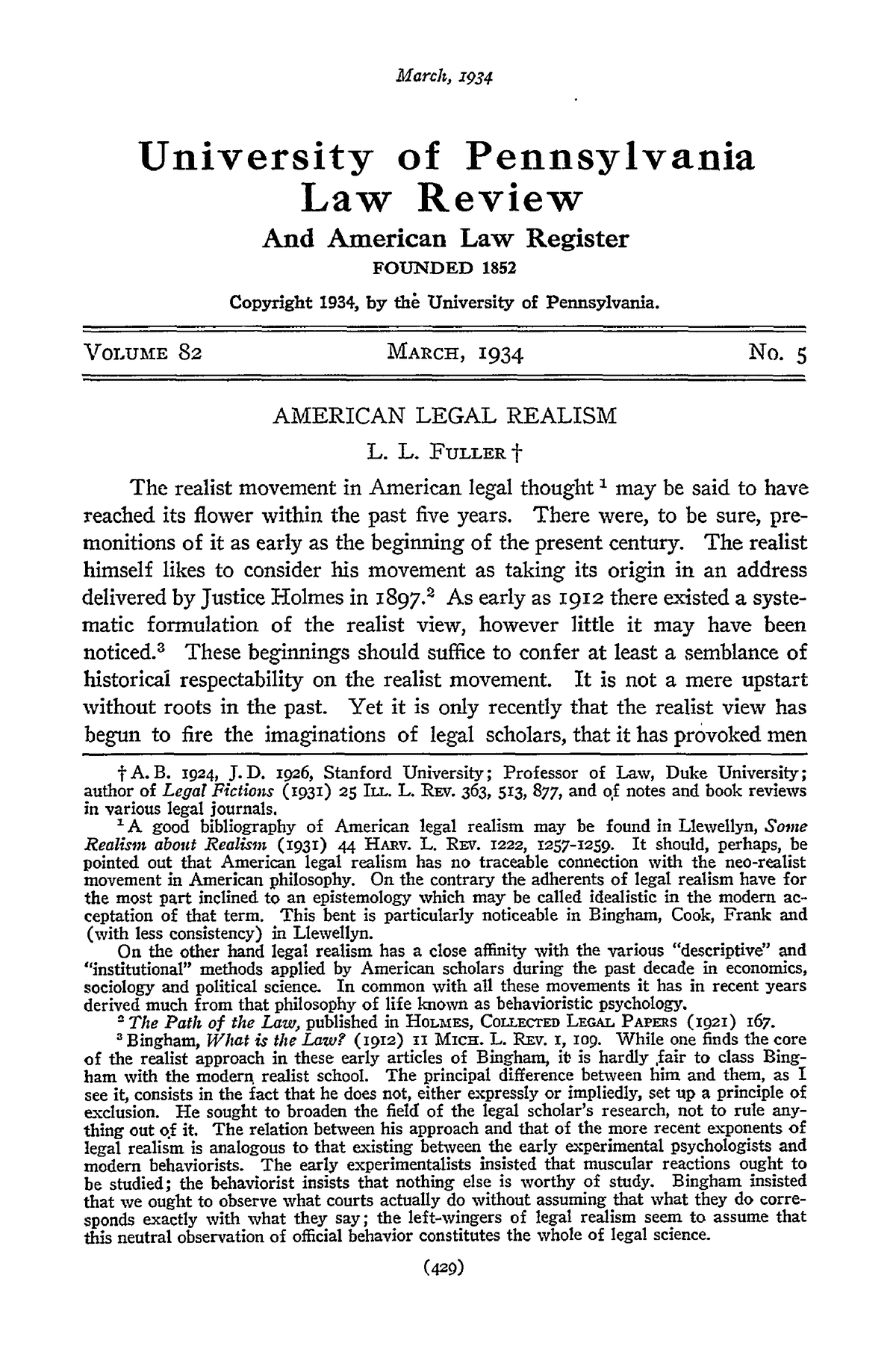 American Legal Realism March 1934 University Of Pennsylvania Law   Thumb 1200 1806 