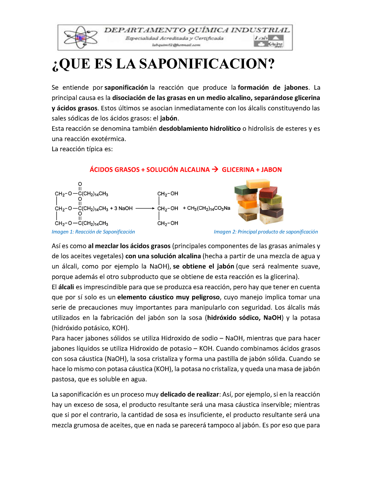 SAPONIFICACION con Soda Caustica + SUS PASOS PARA HACERLA