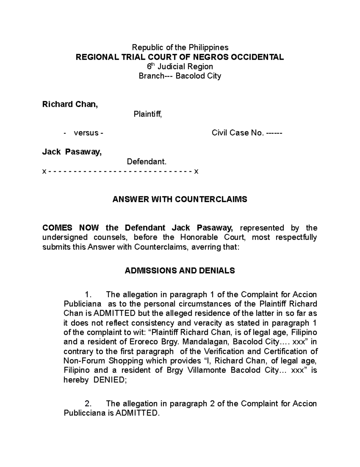 184826847- Accion- Publiciana - Republic of the Philippines REGIONAL ...