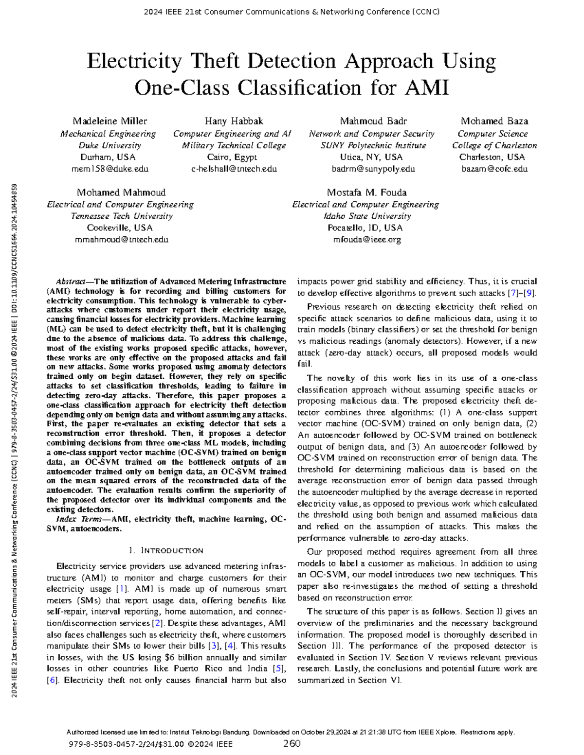 5. Electricity Theft Detection Approach Using One-Class Classification ...