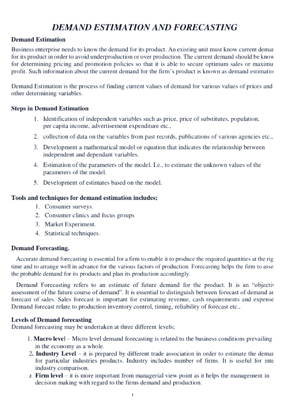 economics forecasting essay