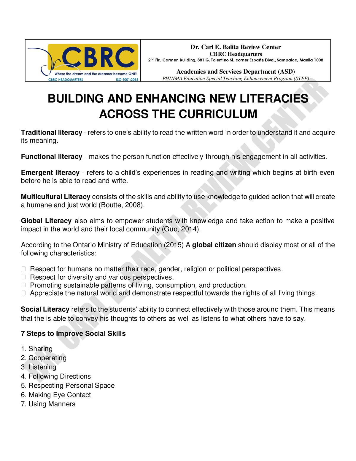 Building And Enhancing New Literacies Across The Curriculum - BUILDING ...