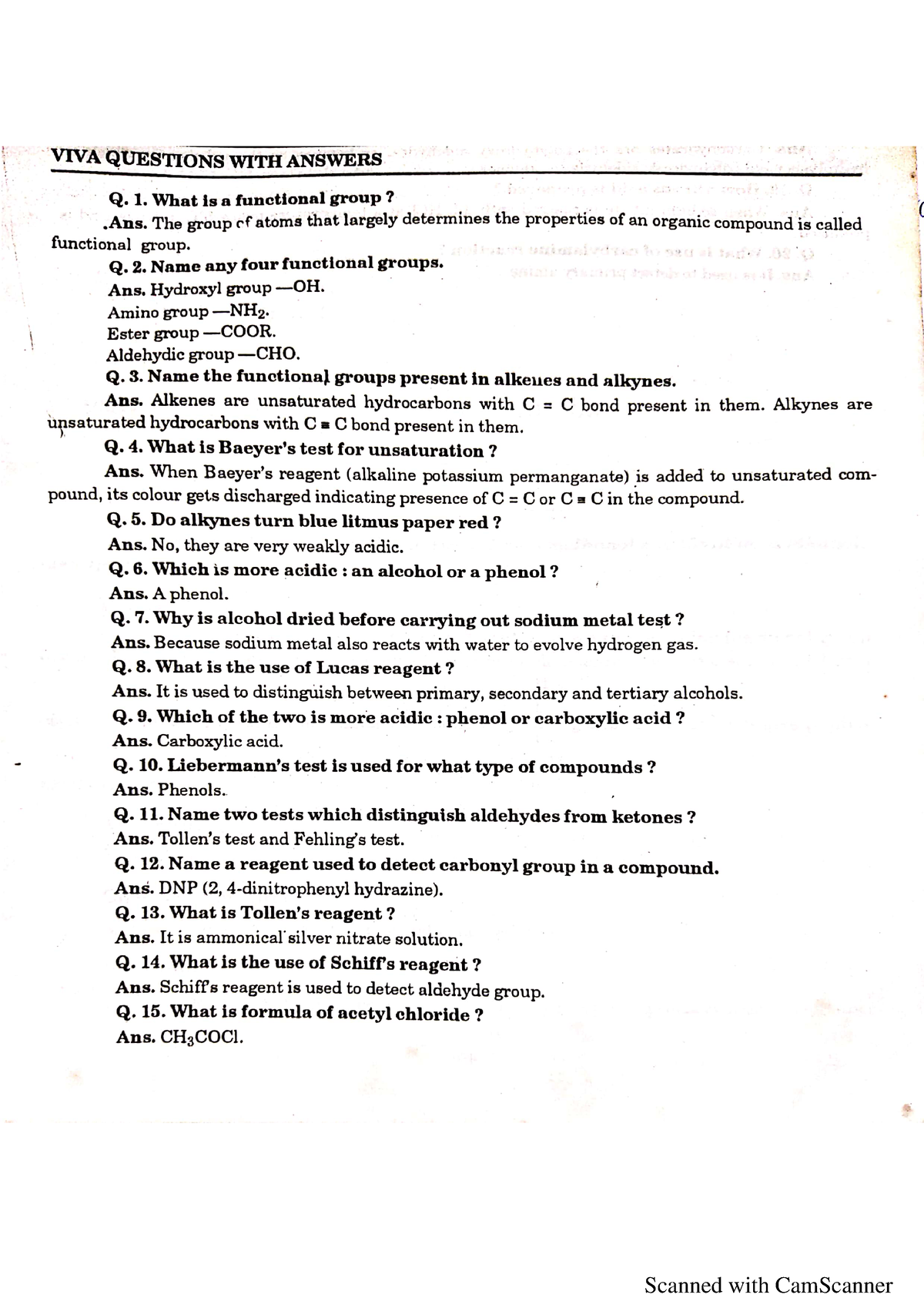 Viva Questions For Organic Qualitative Analysis