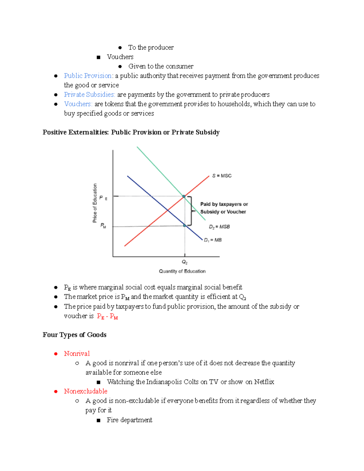 Econ B251: Positive Externalities - To The Producer Vouchers Given To ...