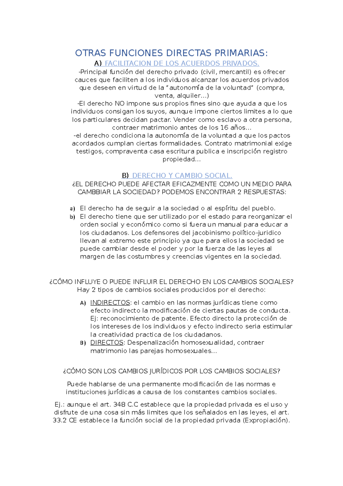 Diapositivas teoria - subo - OTRAS FUNCIONES DIRECTAS PRIMARIAS: A ...