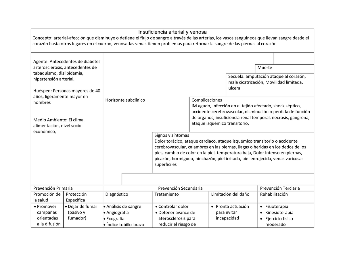 Historia Natural De La Enfermedad Insuficiencia Arterial Y Venosa My