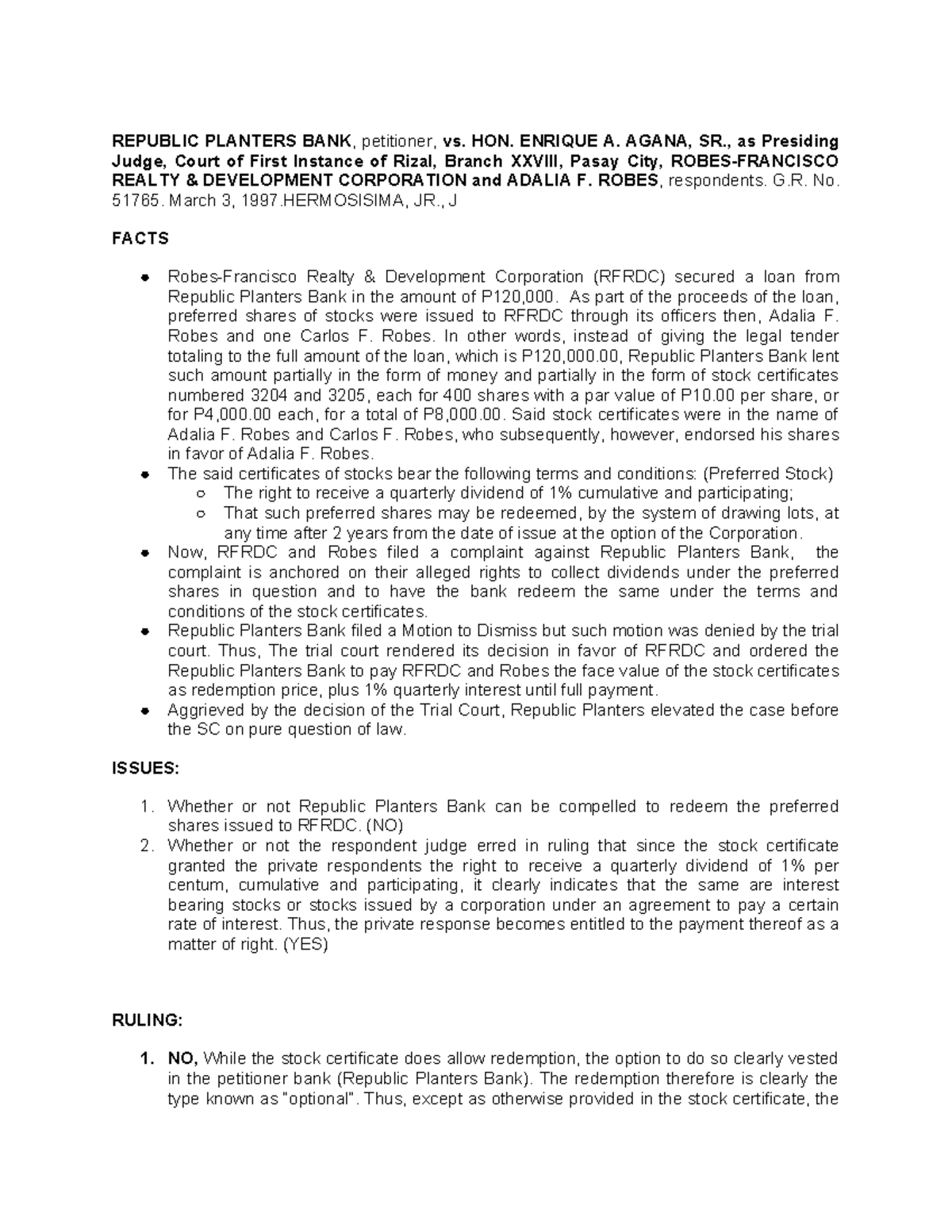 83. Republic Planters Bank vs. Agana 2 REPUBLIC PLANTERS BANK