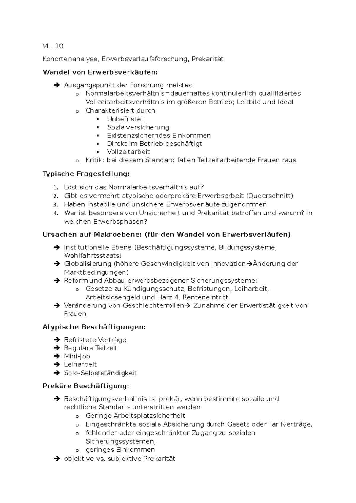 VL 10 - Mitschrift Aus Der Vorlesung - VL. 10 Kohortenanalyse ...