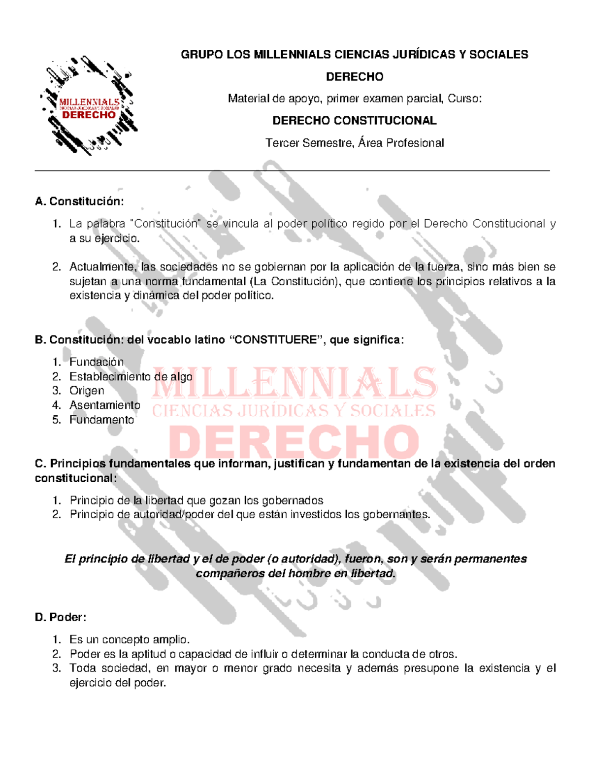 Derecho Constitucional, Primer Parcial - GRUPO LOS MILLENNIALS CIENCIAS ...