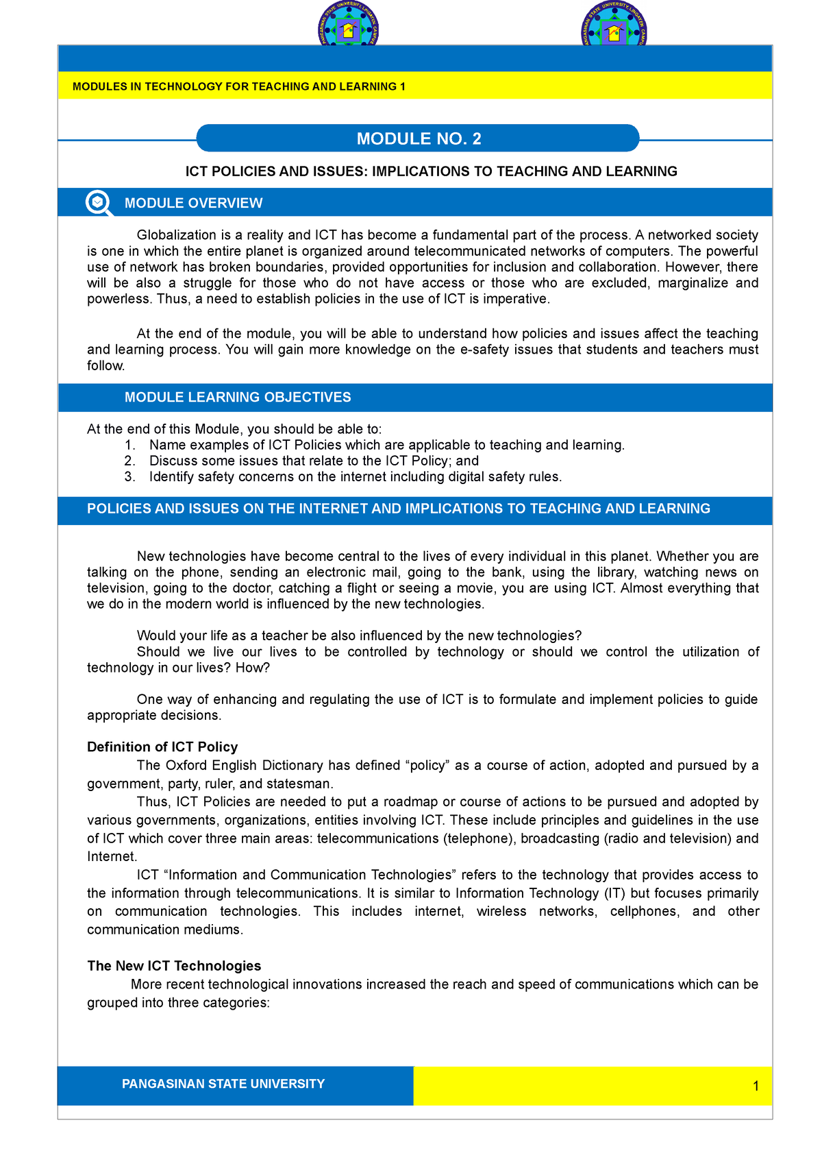 TTL1 Module 2 30points - TTL2 - PANGASINAN STATE UNIVERSITY ICT ...