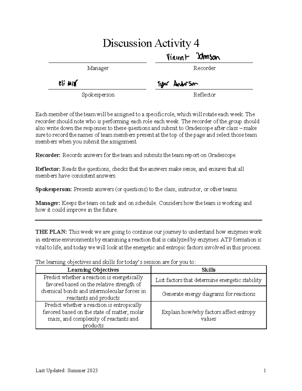 Discussion+Activity+04 - Discussion Activity 4 Each member of the team ...