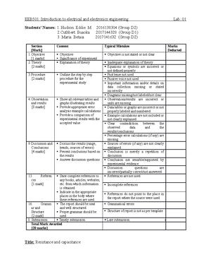 EEC 325 Electrical Testing AND Measurement - introduction to electrical ...