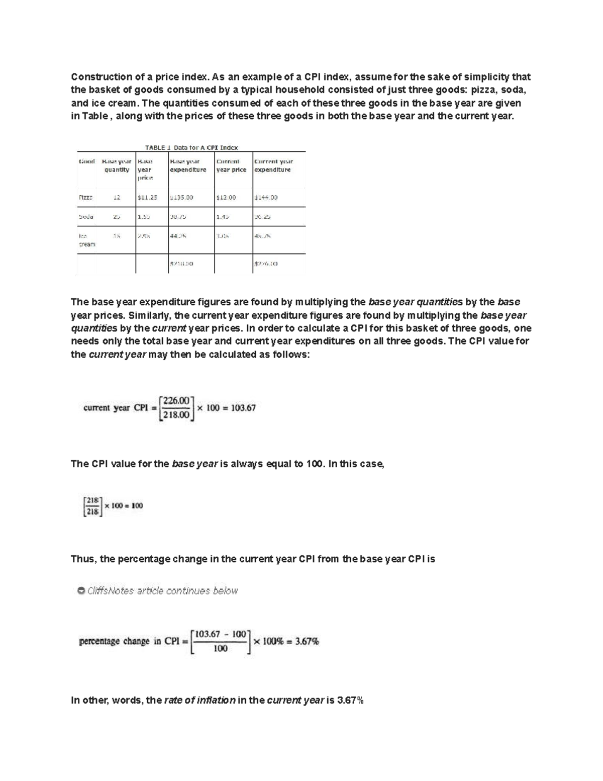 Untitled document (90) Construction of a price index. As an example