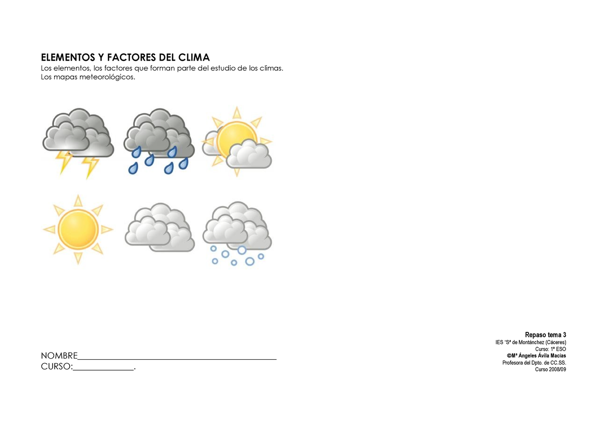 Tema 3 El Clima - Hola - ELEMENTOS Y FACTORES DEL CLIMA Los Elementos ...