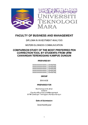 MGT265 Group Assingnment - ASSIGNMENT MGT 269 REPORT WRITING ...