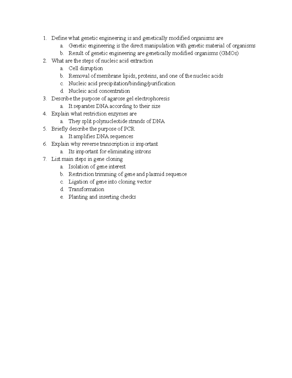 genetic engineering topics for assignment