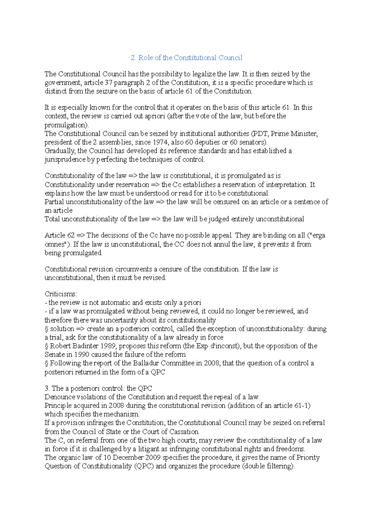 Constituional Council 1 - It is then seized by the government, article ...