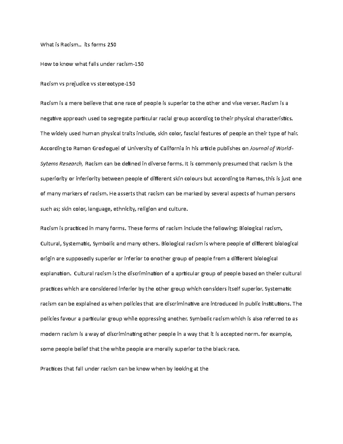 Discrimination - What is Racism.. its forms 250 How to know what falls ...