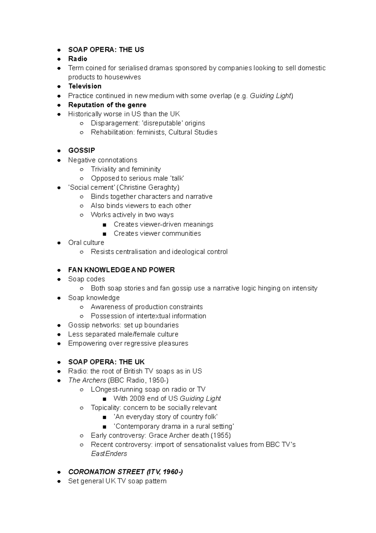 Screen L15(TV4) - Lecture notes 15 - SOAP OPERA: THE US Radio Term ...