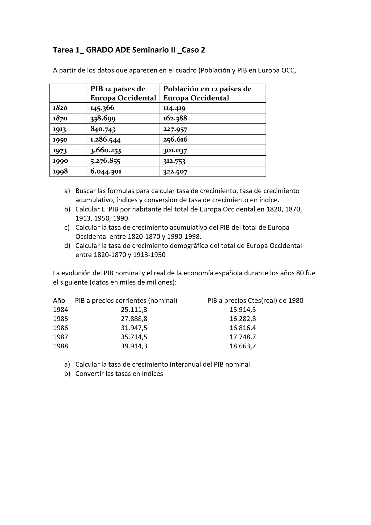 Ejercicio Tasas De Crecimiento E Ã Ndices - Tarea 1_ GRADO ADE ...