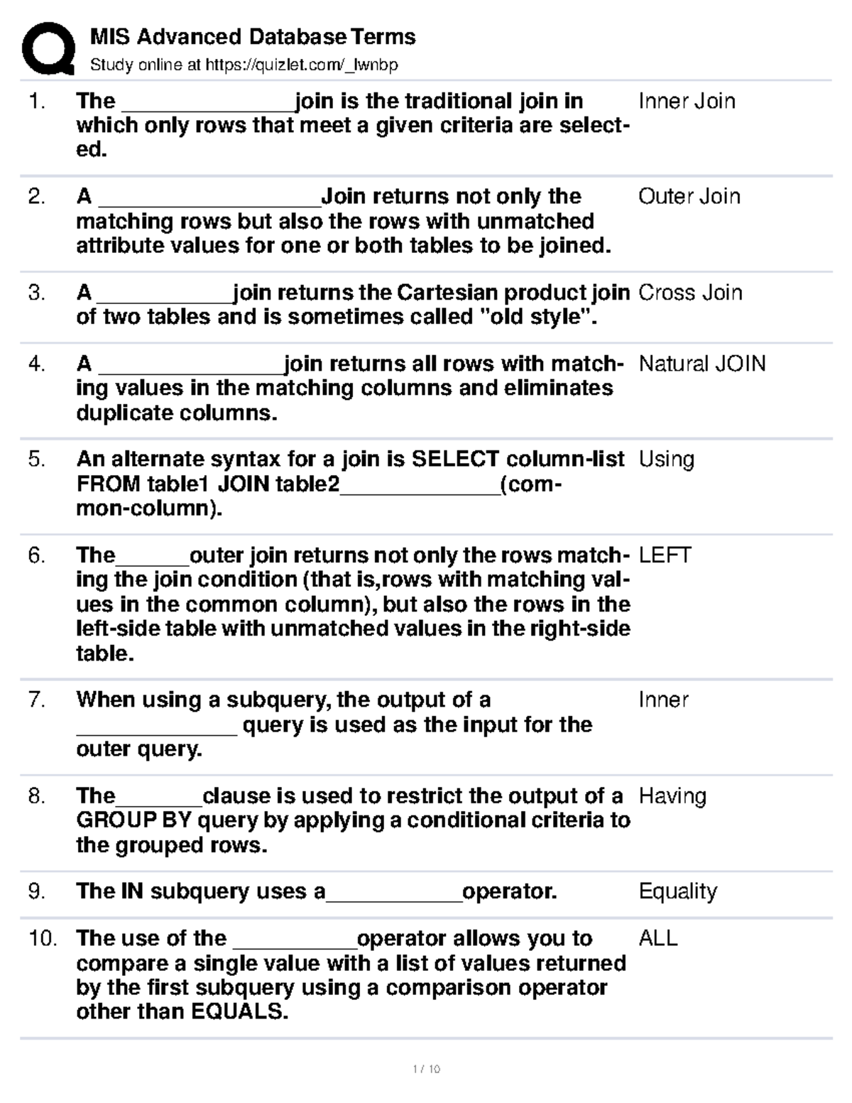 Quizlet Join - if2pfim