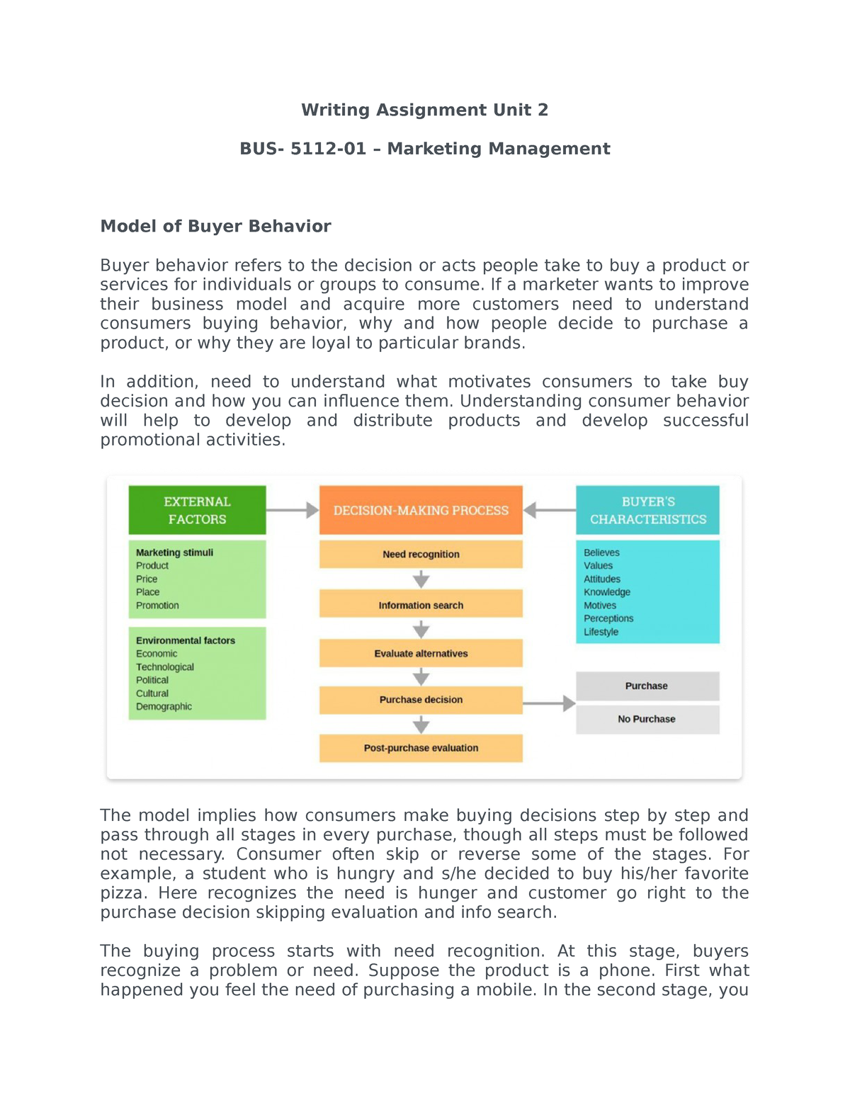 Marketing Management Buyers Behavior How Influenced - Writing ...