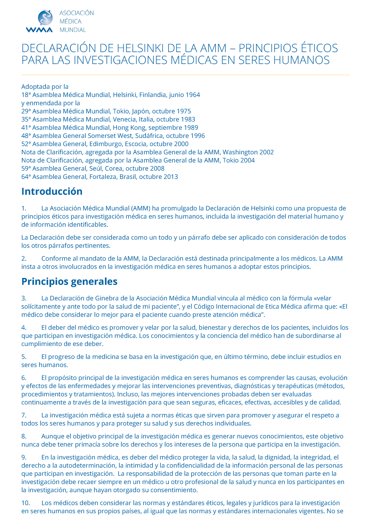 Declaracion Helsinki La Declaraci N De Helsinki Ha Sido Promulgada Por   Thumb 1200 1698 