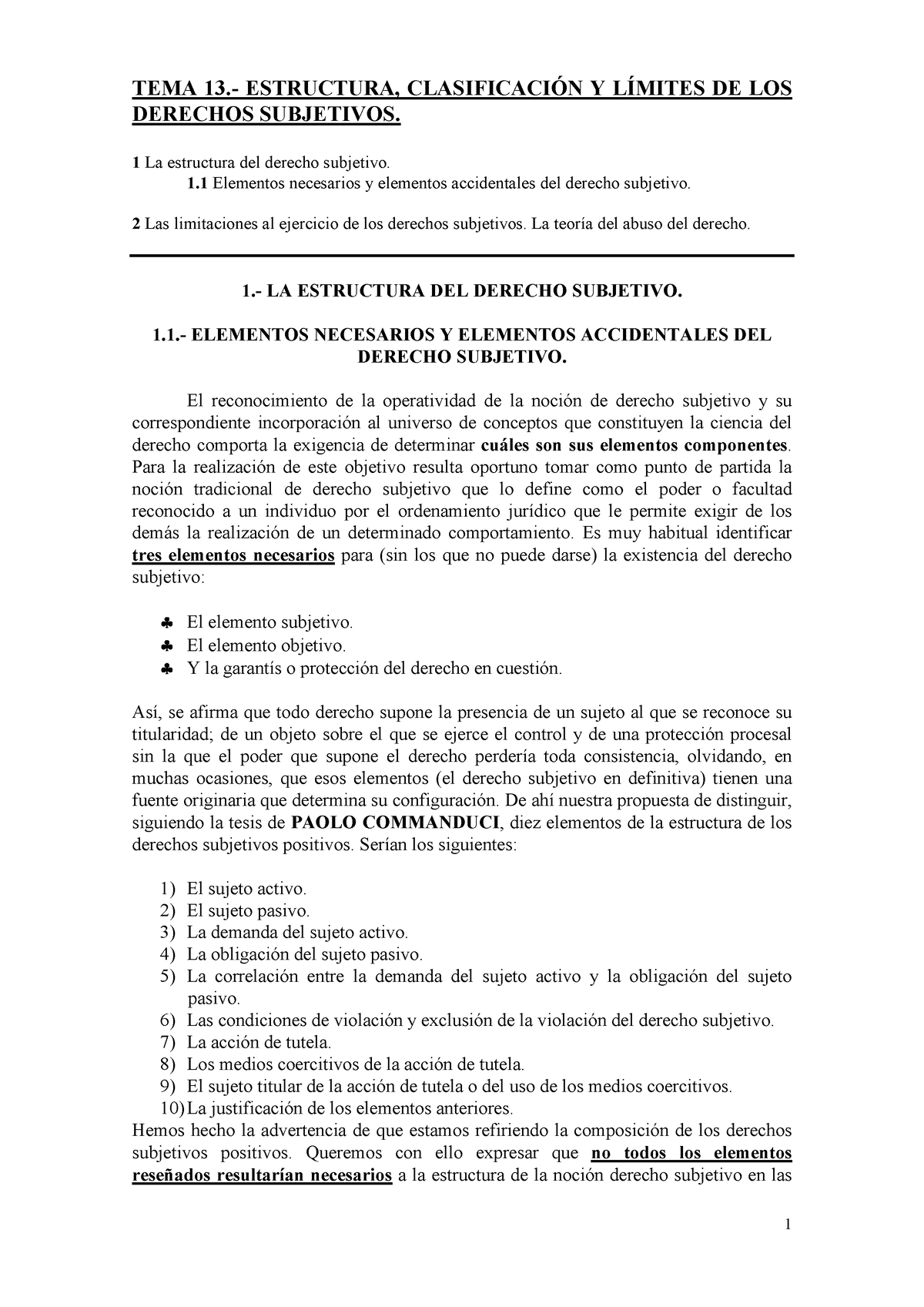 TEMA 13.- Estructura, Clasificación Y Límites DE LOS Derechos ...