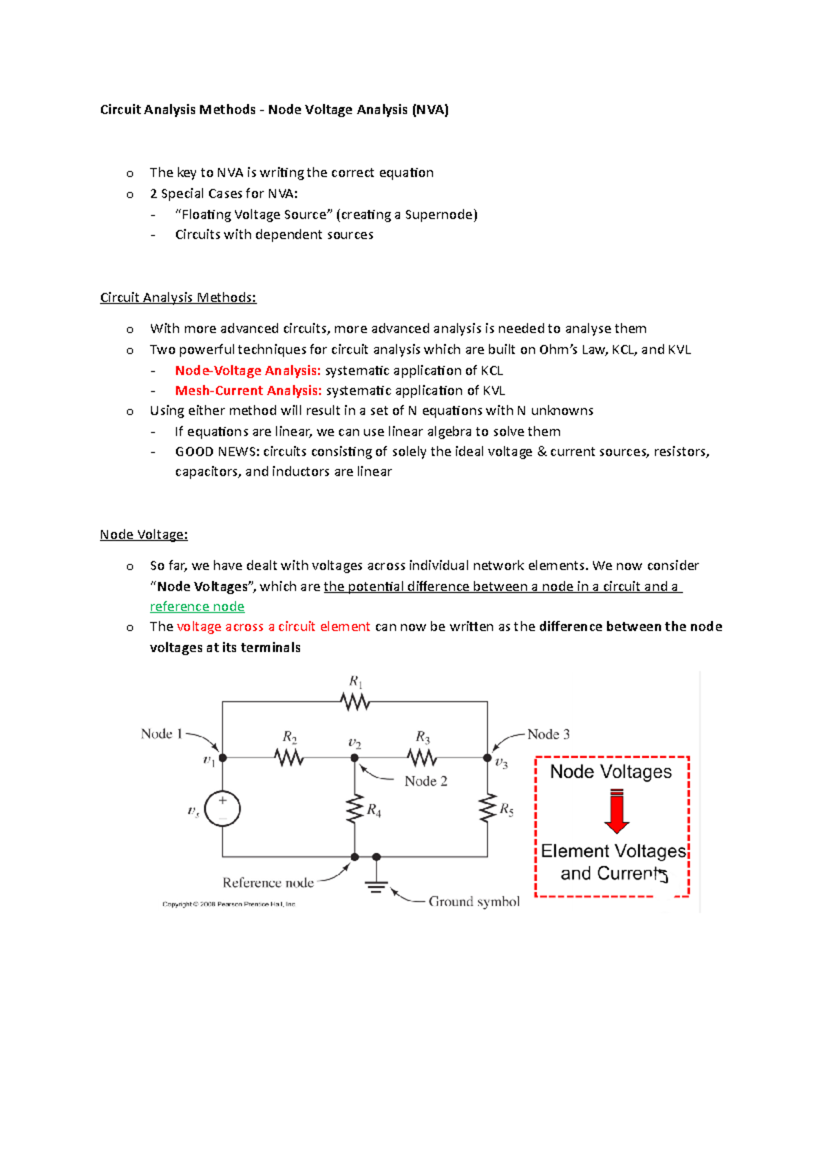 Circuit Analysis Methods - We now consider “ Node Voltages ”, which are ...