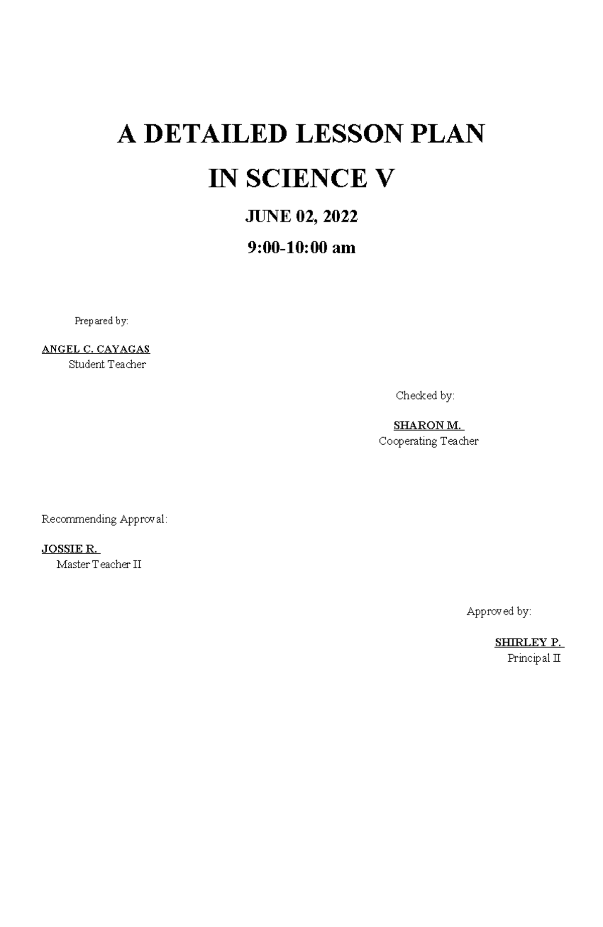 Phases OF THE MOON DLP - A DETAILED LESSON PLAN IN SCIENCE V JUNE 02 ...