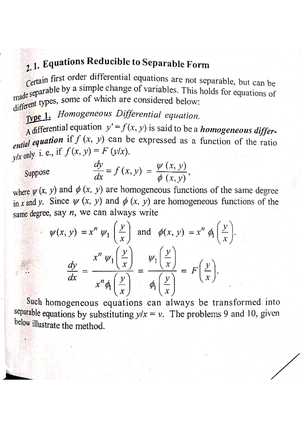 Equations Reducible To Separable Form - Computer Science - Studocu