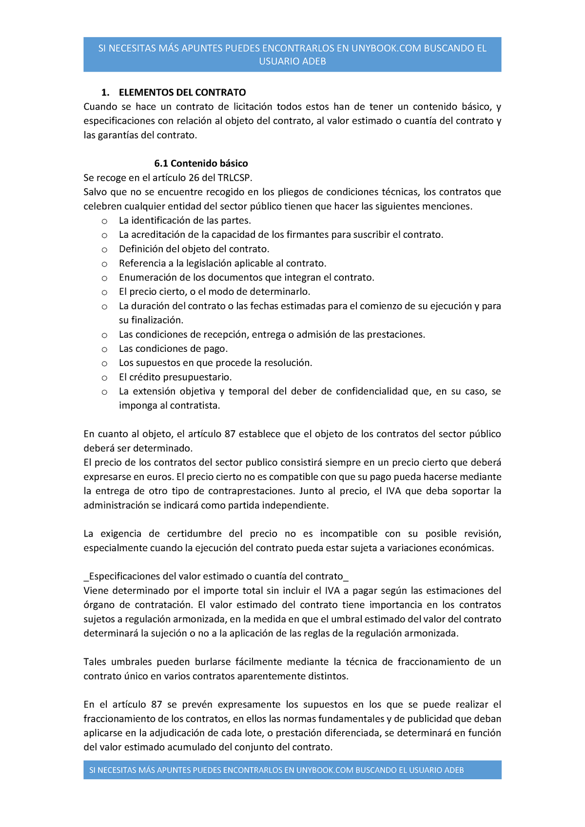 Derecho Administrativo II - Elementos Del Contrato - SI NECESITAS MÁS ...