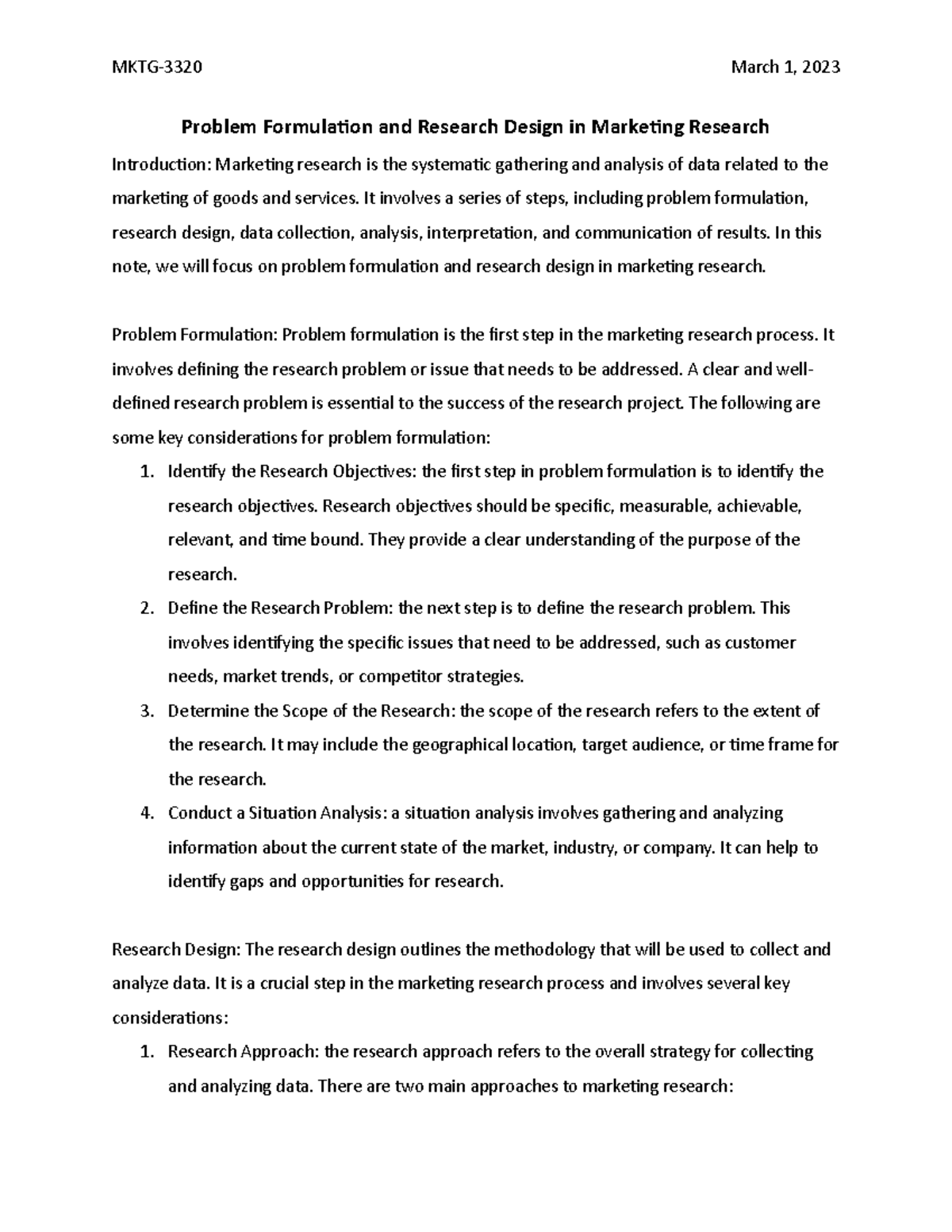 Problem Formulation and Research Design - It involves a series of steps ...
