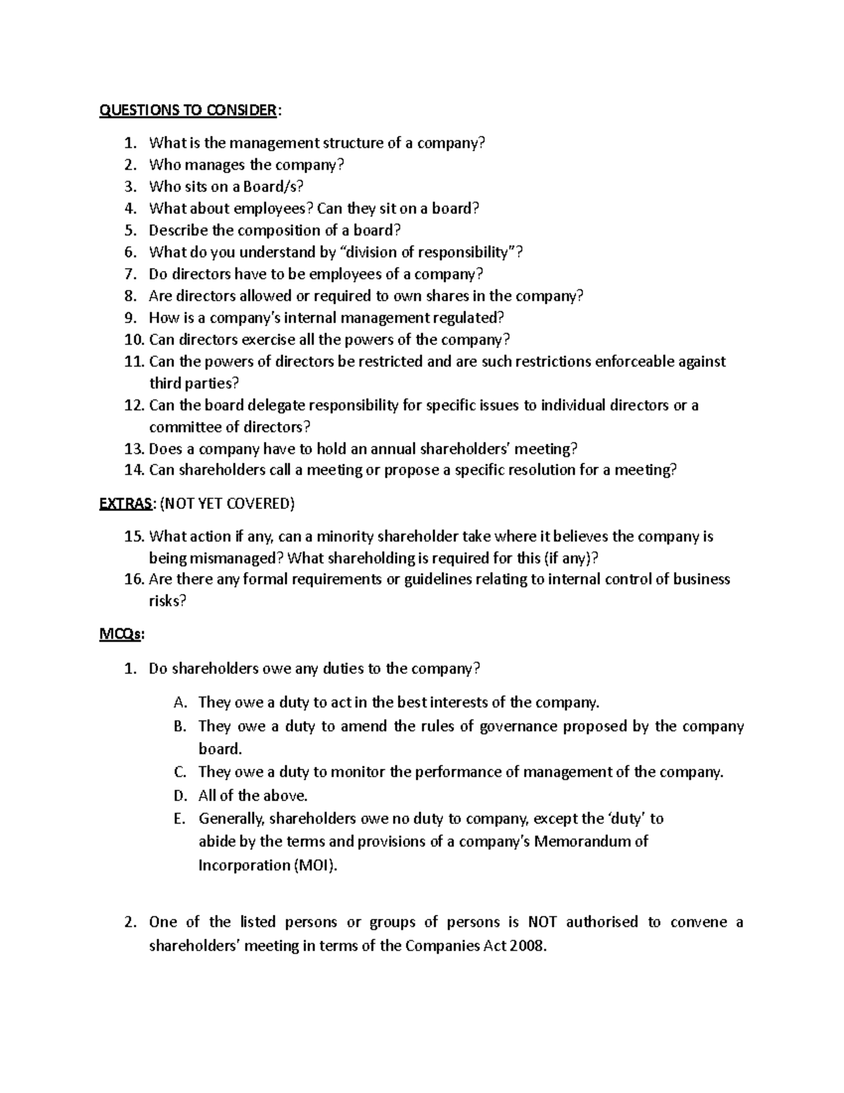 WEEK 5 TEST YOUR Knowledge - QUESTIONS TO CONSIDER: What is the ...