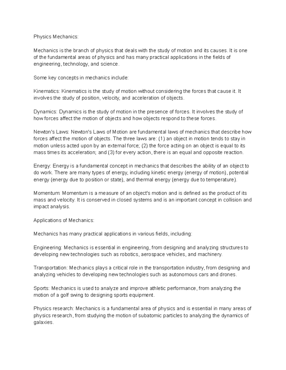 Materials Science in Mechanical Engineering - Physics Mechanics ...