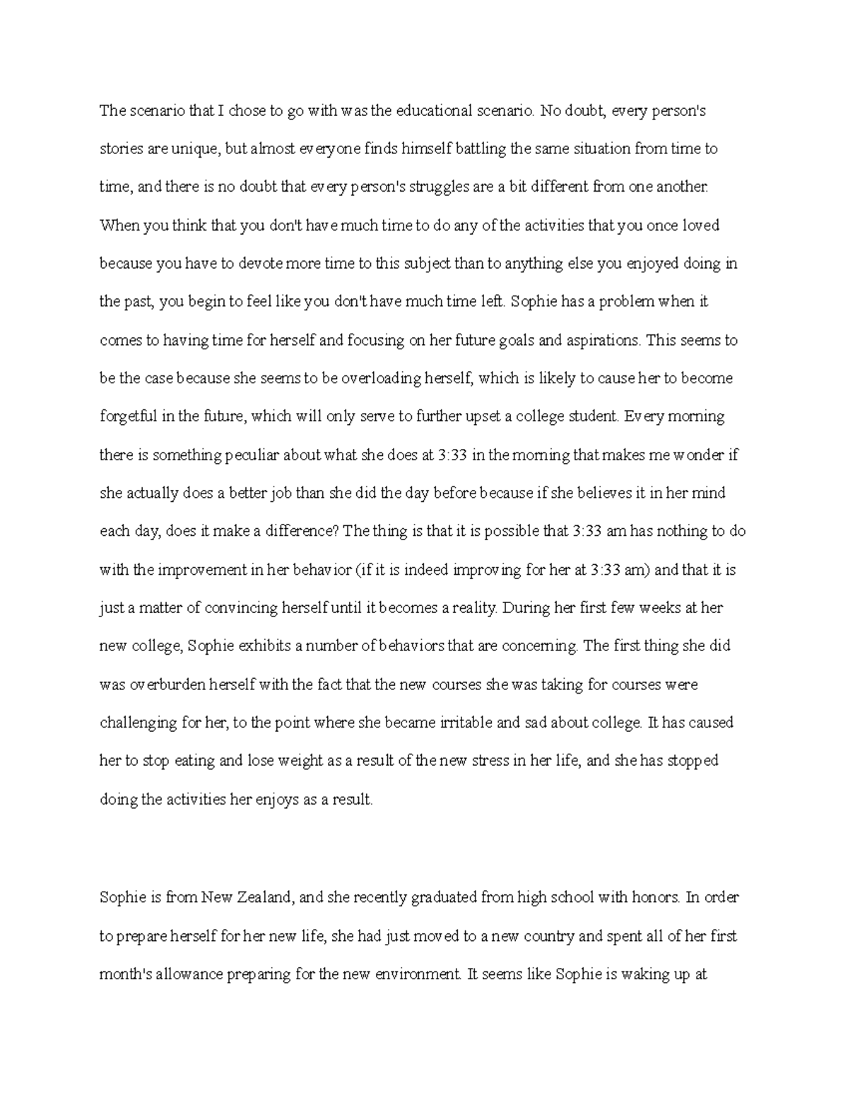 2-2 Short Paper (Assessment and Testing) - The scenario that I chose to ...