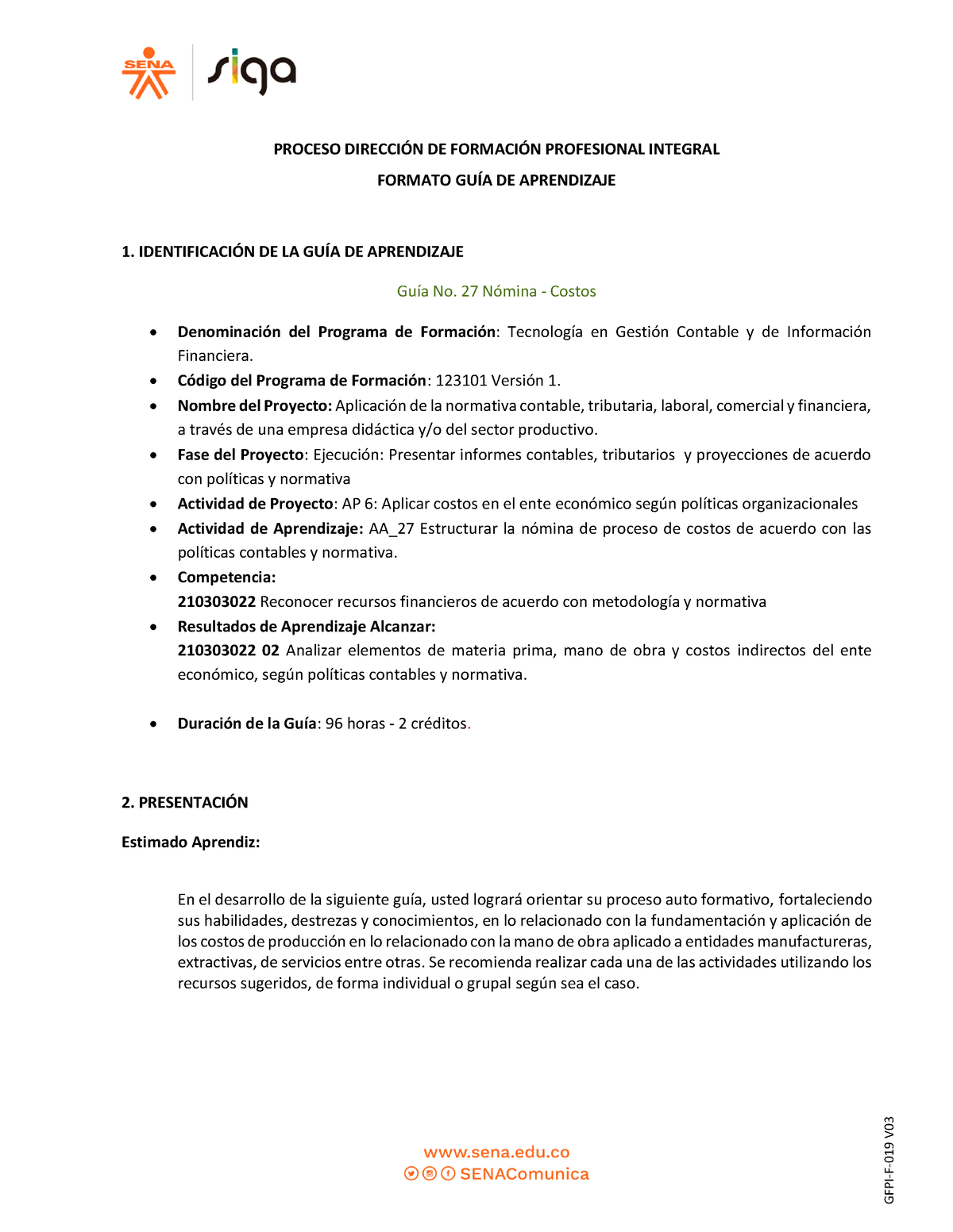 Guía 27 Nomina-costos - Guia - PROCESO DIRECCI”N DE FORMACI”N ...