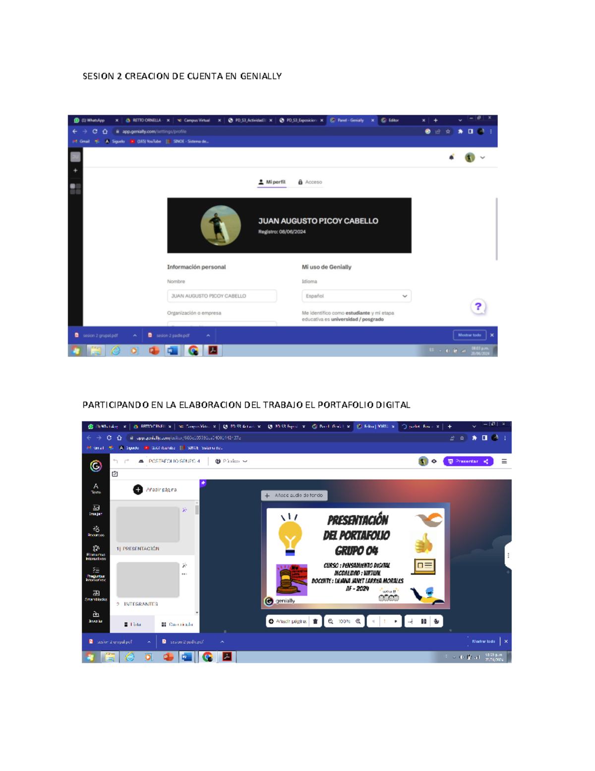 Sesion 2 Creacion DE Cuenta EN Genially Y Padlet - procesos de la ...