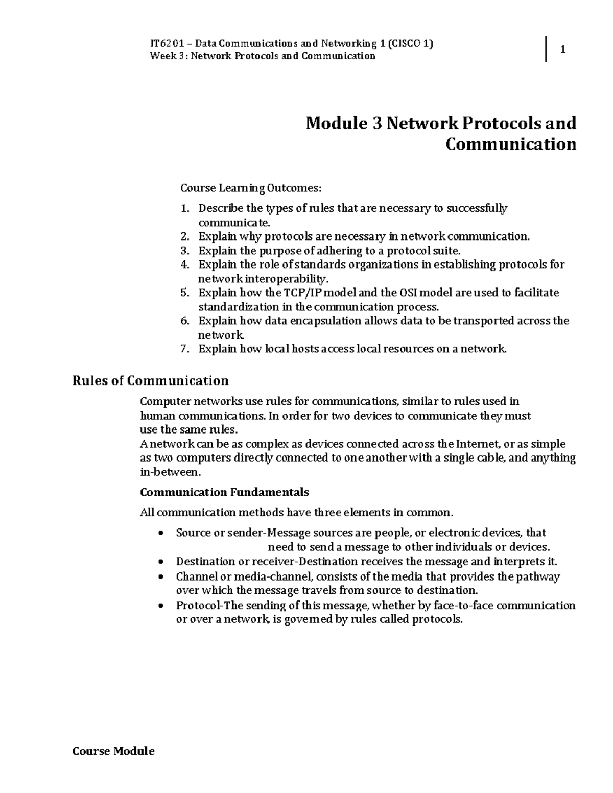 W3 Module Network Protocols and Communication - Week 3: Network ...