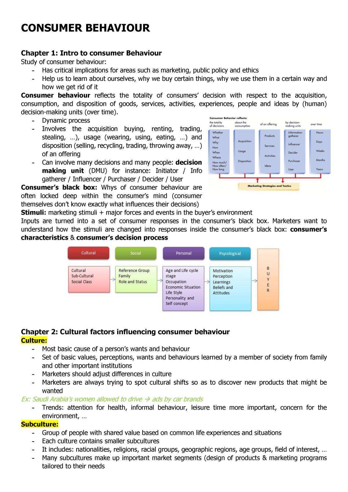 Chapter 1 To 5 - Samenvatting Consumer Behaviour - CONSUMER BEHAVIOUR ...