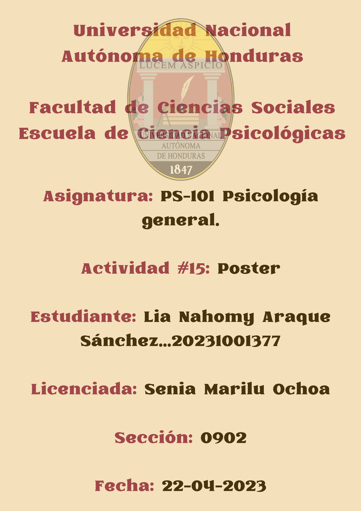 Actividad 15 Lia Araque 20231001377 PS101 0902 - Psicologia ...