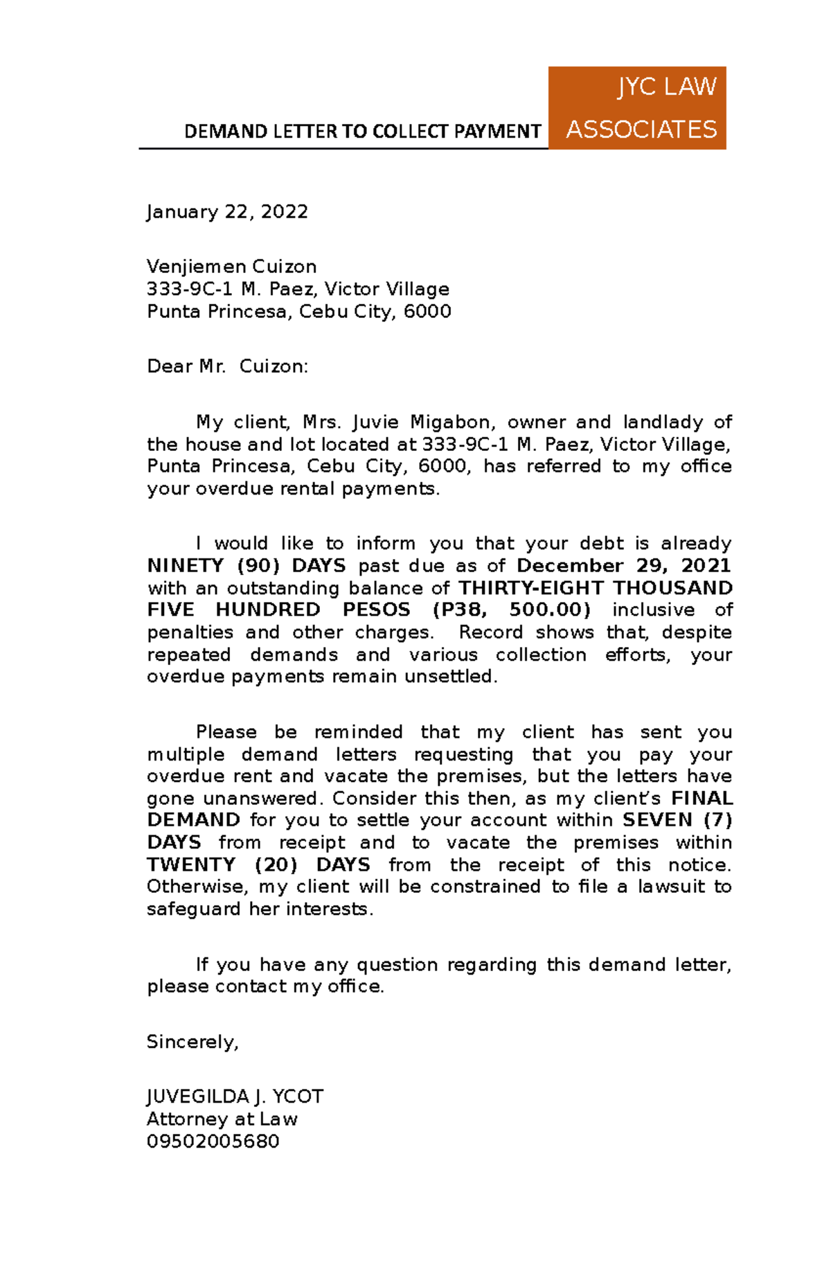 Demand Letter From Attorney Sample Philippines - vrogue.co